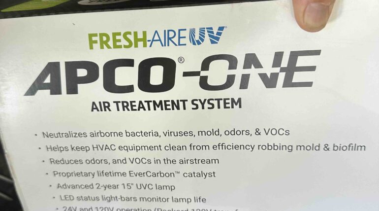 UV light for the HVAC bacteria elimination